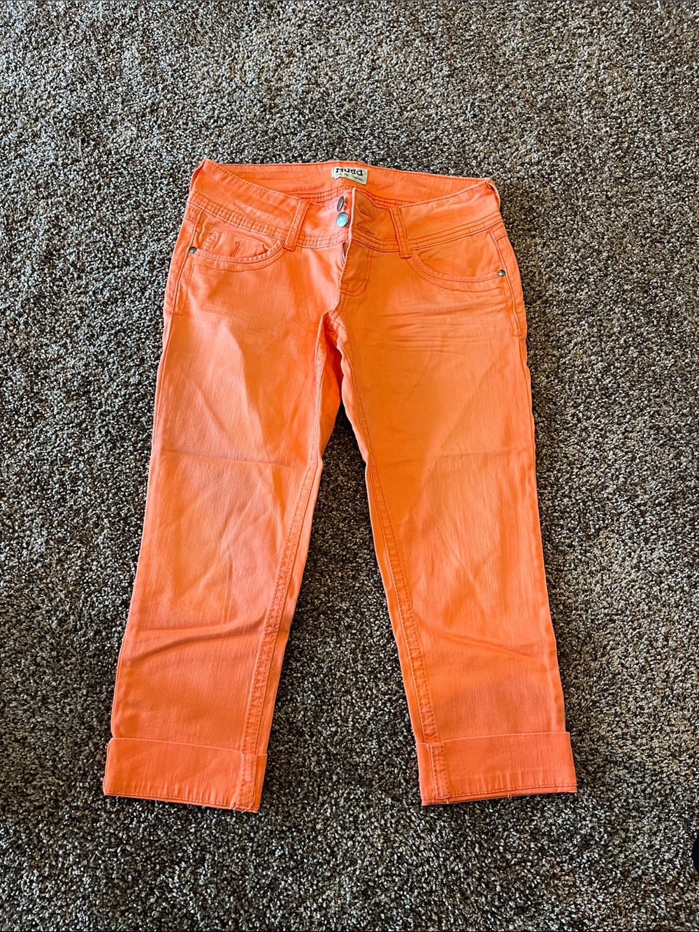 Bright Peach Womenβs Capri Jeans